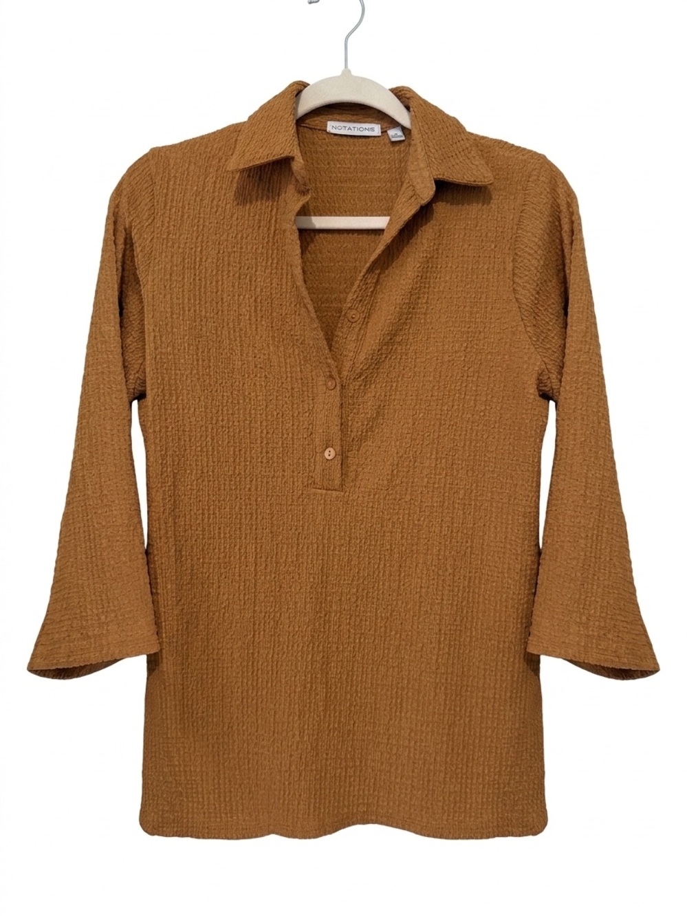 Notations Burnt Orange Textured Tunic | Sz M